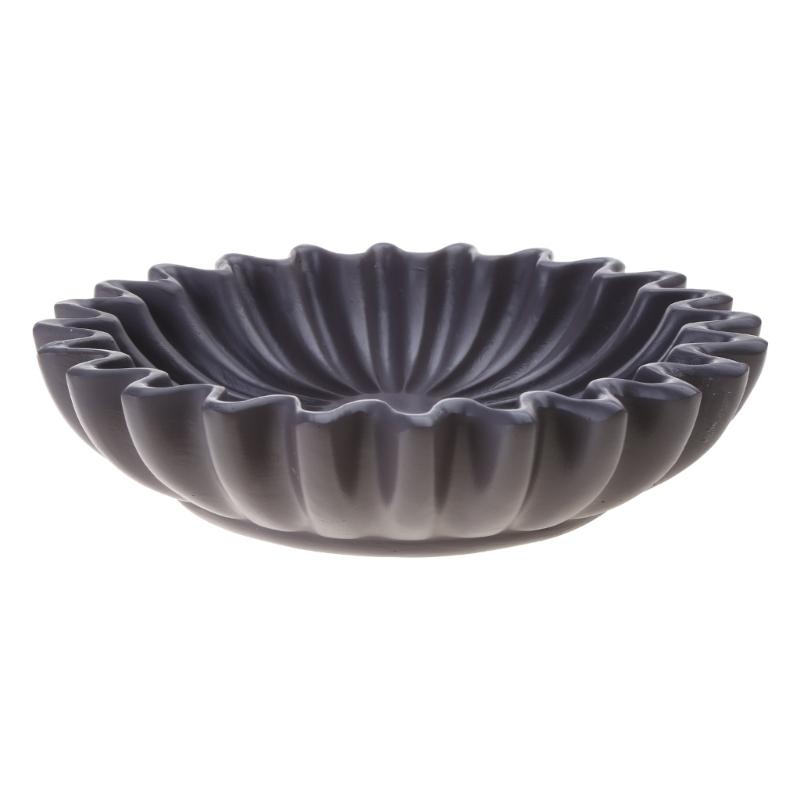 Durable Fluted Ruffle Decorative Bowl Stylish and Practical Resin Decorative Bowl Living Room Modeling Home Ornament