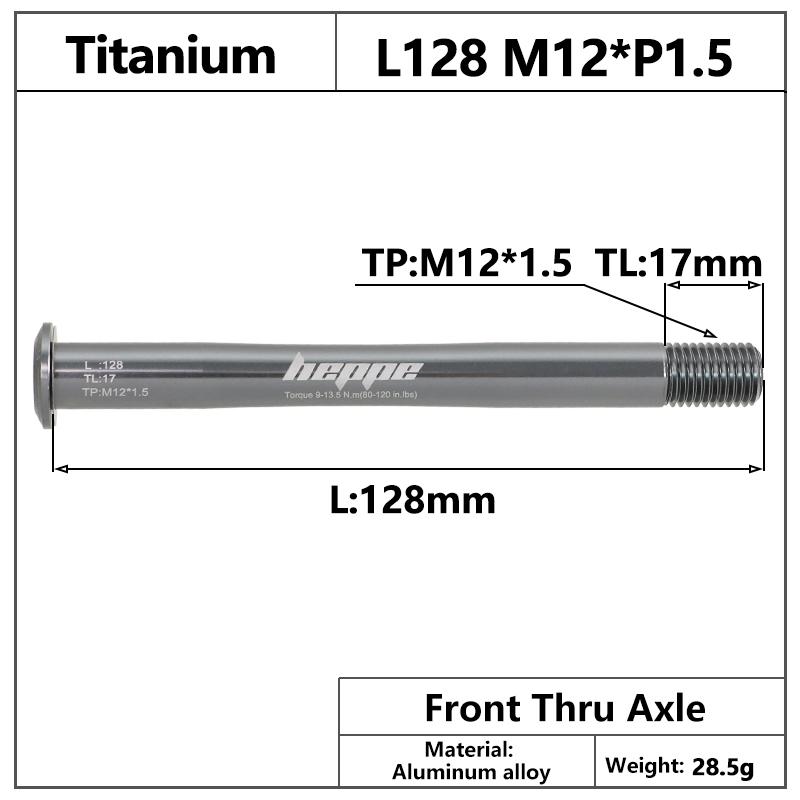 HEPPE MTB Road Bike Titanium Thru Axle Ultra Light Bike Axle 12x142 12x148 Rear Hub Thru Axle Bike Fork 12x100 12x110 Shaft