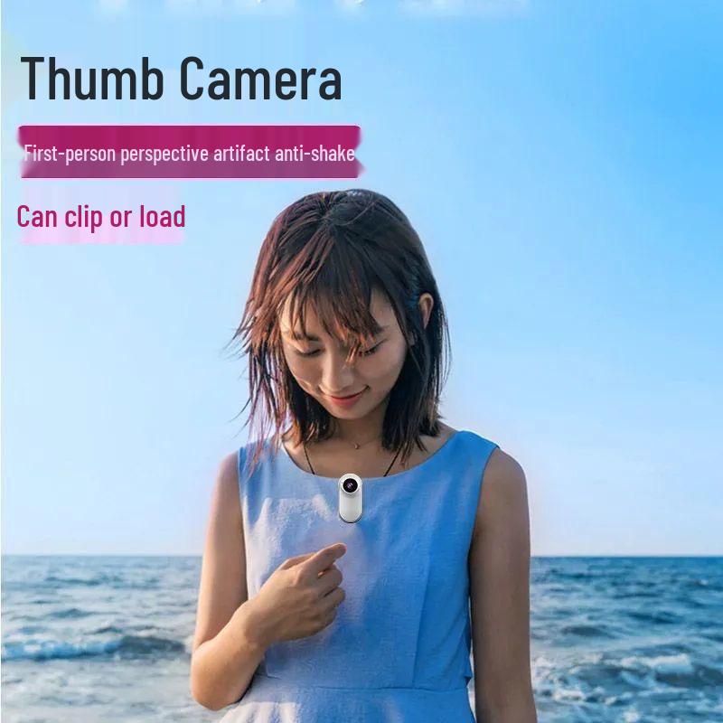 1080P HD Anti-Shake Thumb Action Camera with Lapel Clip for Cycling, Pets, Vlogs & More