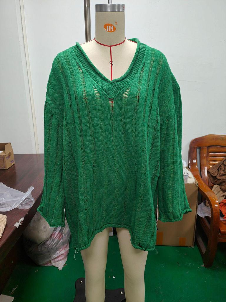 Damen Baumwolle & Leinen Freizeitpullover - Europäisch & Amerikanisch Herbst/Winter Lockerer Mode-Top