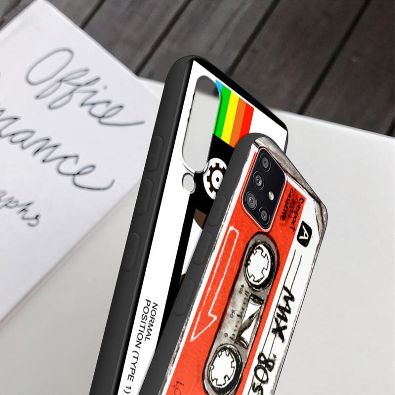 Mixtape Vintage Magnetic Tape Cassette Audio Case For Samsung Galaxy A54 A52 A14 5G A53 A12 A13 A71 A23 A34 A33 A21s Phone Cover
