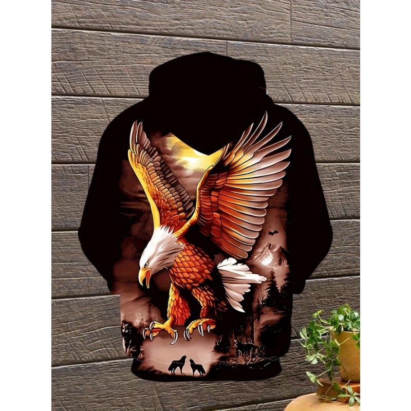 Mode Cooler Adler Herren Hoodie 3D Gedruckte Hoodies Edition Trend Amerikanischer Adler Herren Sportbekleidung Kinder Lässig Unisex Pullover