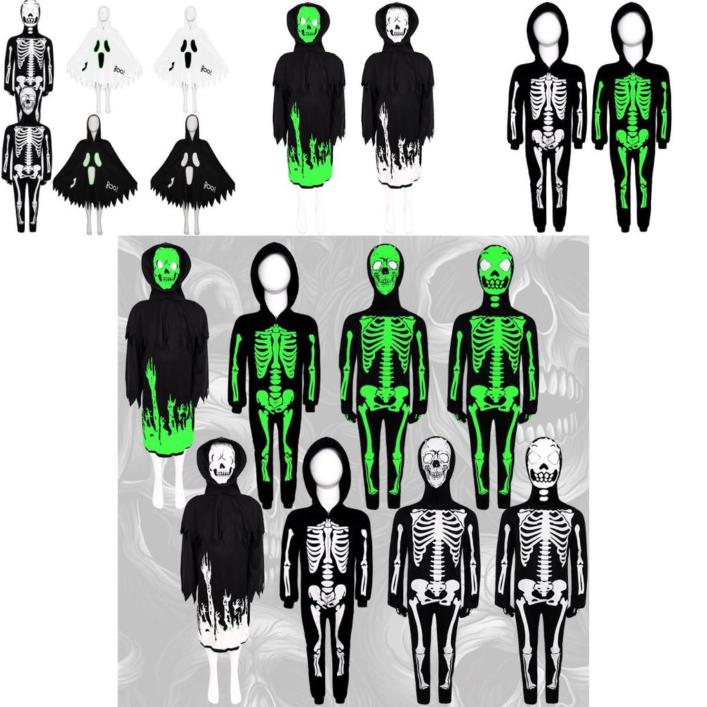 Luminous Skull Cosplay Outfit With Polyester And Spandex For Stage And Party Performances