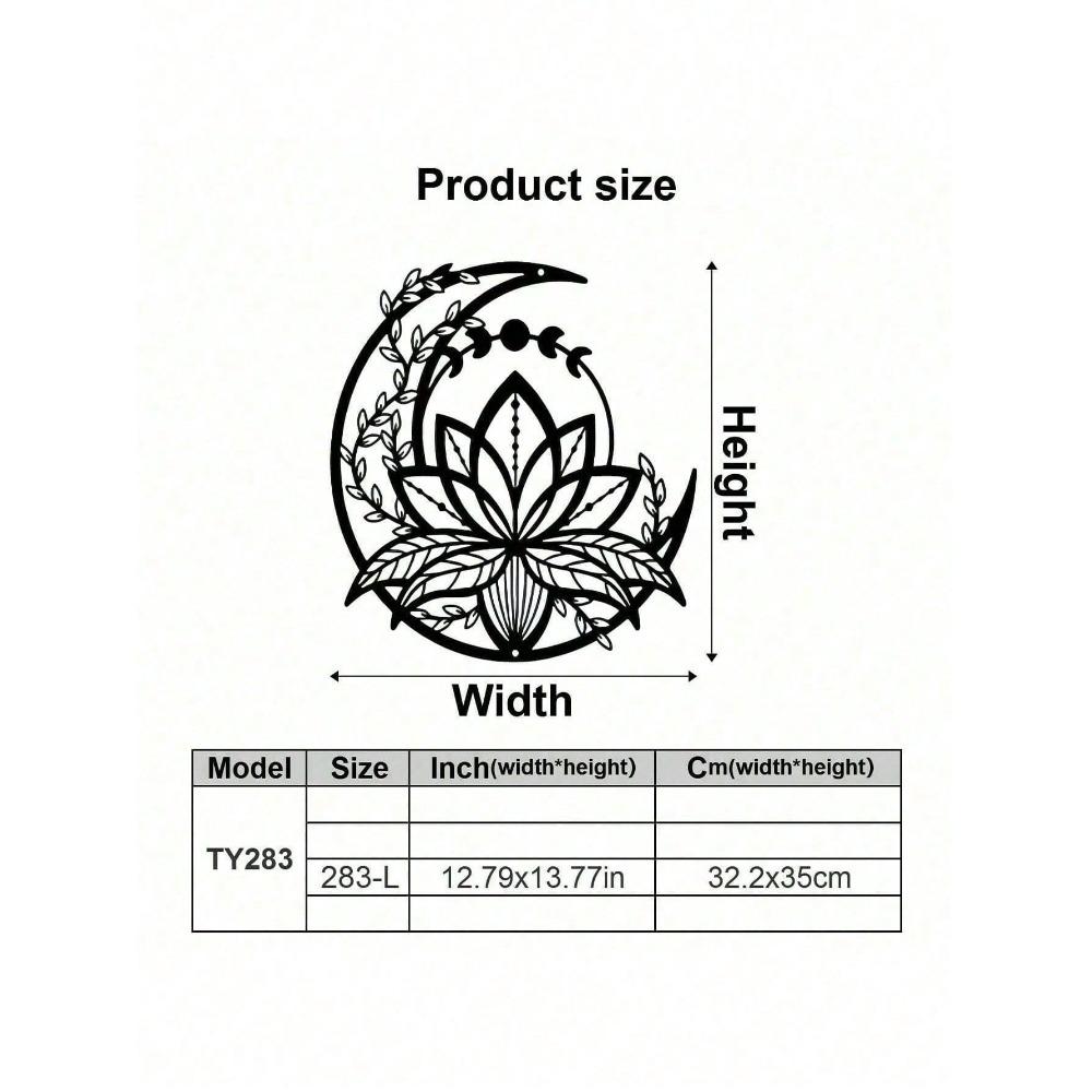 Metal Moon Lotus Wall Art Christmas Halloween Home Gift Decor