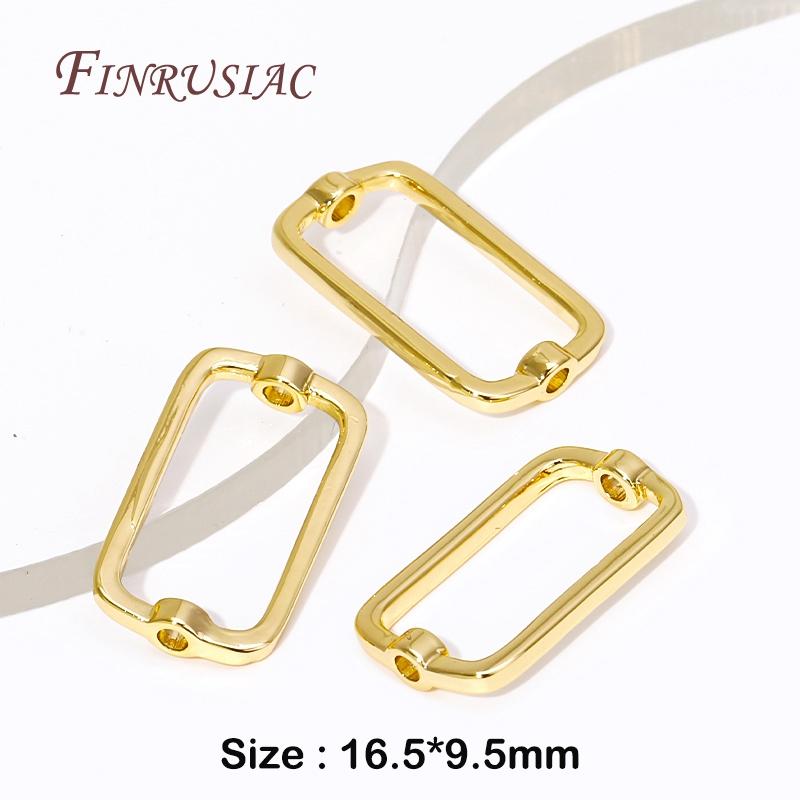 

18K Gold Plated Oval Frame Beads Spacer Connectors Through Hole Bead Spacer Beads For DIY Beading Jewelry Making Supplies 2 Pieces