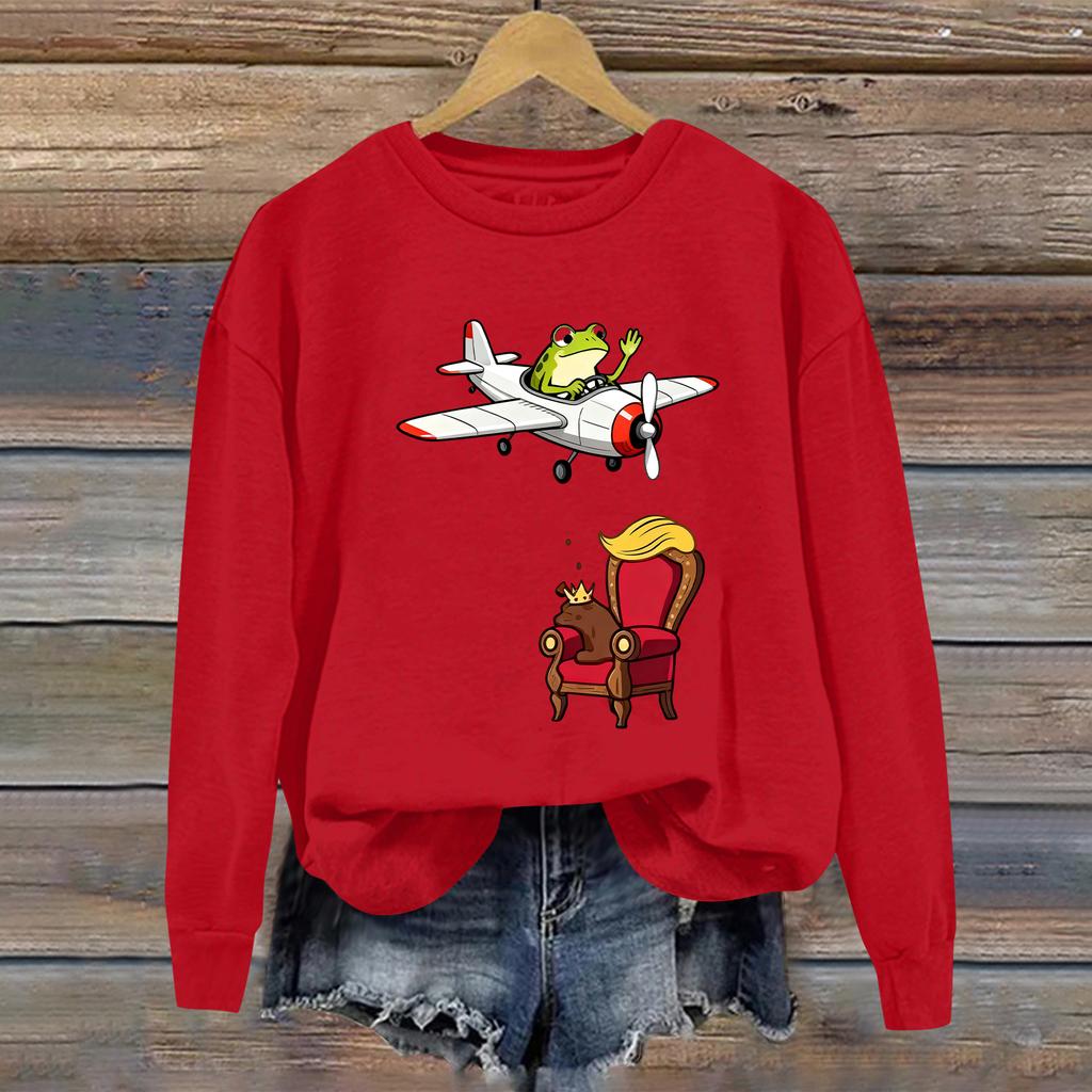 Women's Fashion Daily Versatile Casual Sweatshirts Long Sleeve Round Neck Top Sweatshirts