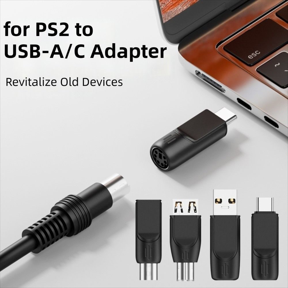 PVC for PS2 to USB Adapter Compact Keyboard Mouse Connector  Mouse Connection