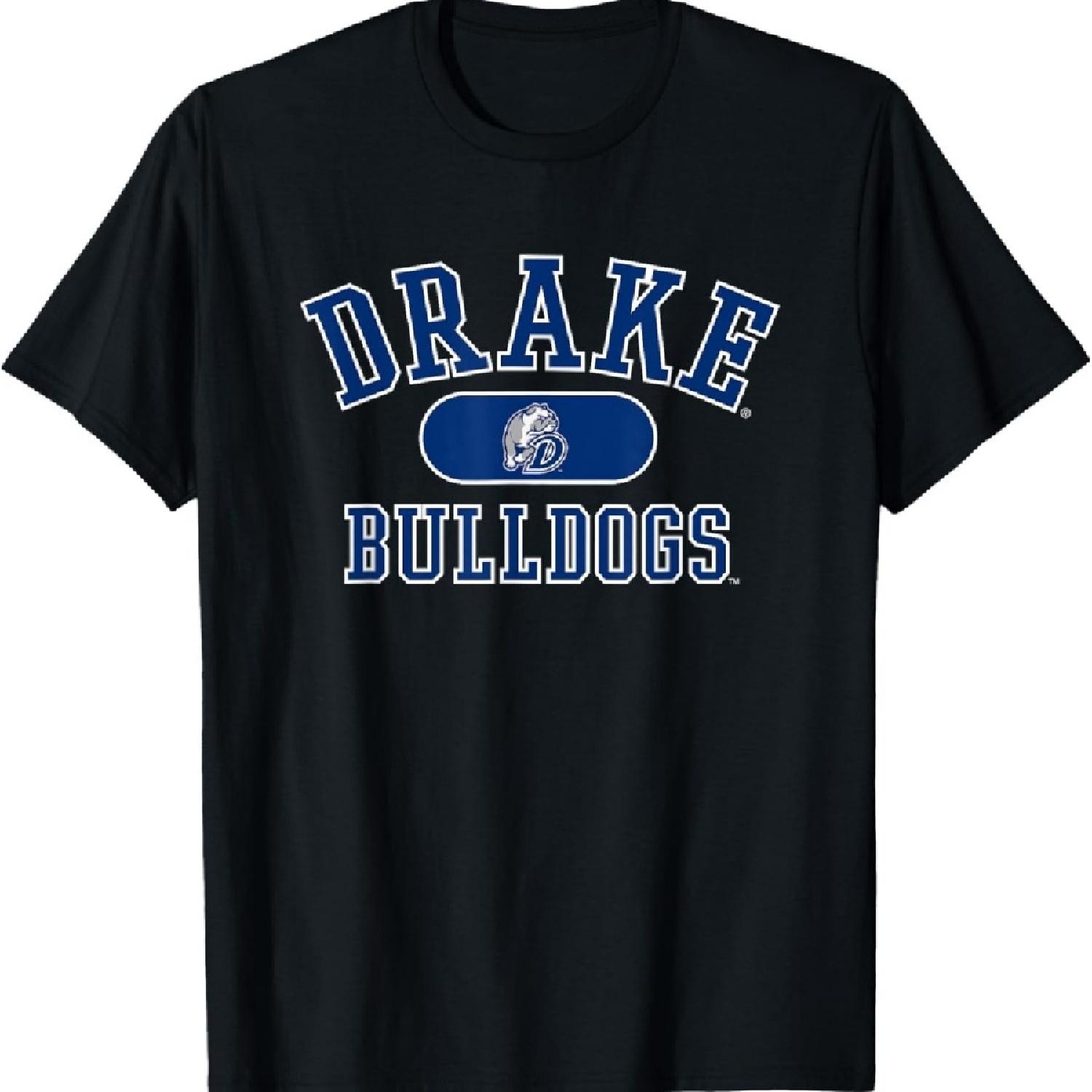 

Унисекс футболка для взрослых Drake Bulldogs черная современная повседневная с принтом букв XXXXXL чёрный