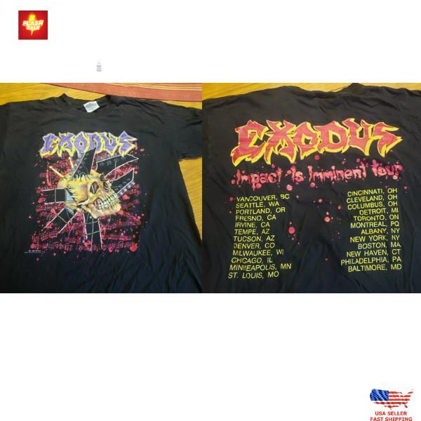 

Exodus 1990 Impact Is Imminent Tour Двусторонняя футболка группы S-5XL Ограниченный выпуск Унисекс футболка S