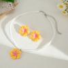 Accessories Cream Wind ins Summer Fashion Necklace Earrings Set Small Fresh Flower Dyed Necklace Accessories