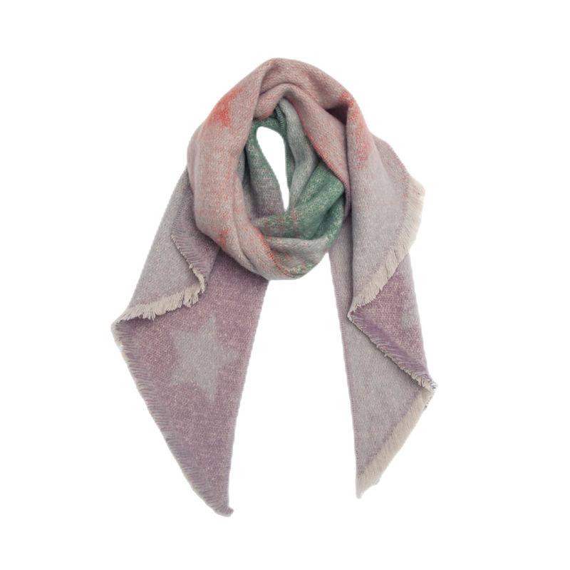 Diagonal Scarf Fashion Women Shawl Yarn Rhombus Shawl Circle Keep Warm