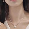New Arrivals Open Run Women Heart Shape White Necklace Cats Eye Beads