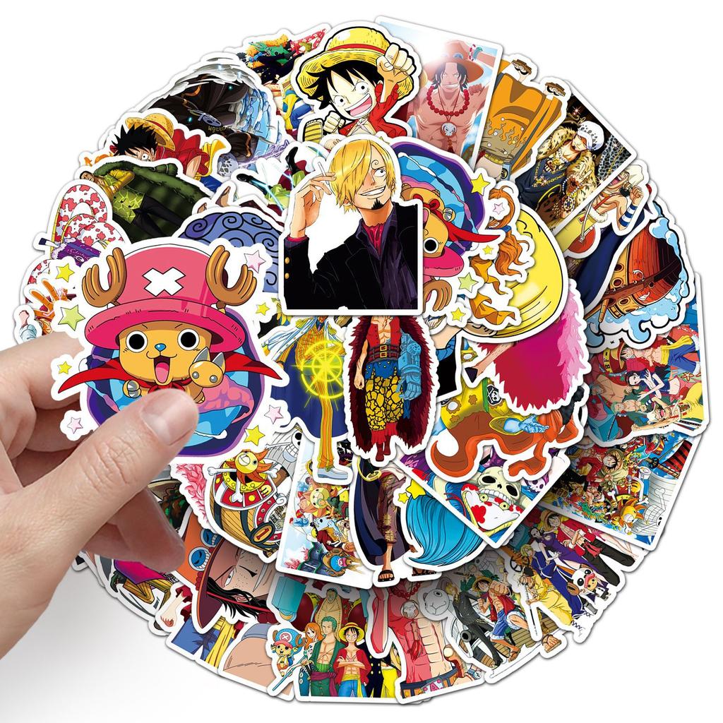 One Piece Sticker 50 Stück Cartoon Anime Wasserdichte Graffiti Aufkleber für Gepäck Laptop Wasserflasche DIY Dekoration Anime Fans