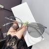 Fashion Photochromic Myopia Glasses Retro Round Anti-Blue Light Eyeglasses Outdoor Protective Eyewear Diopter 0 To -4.0