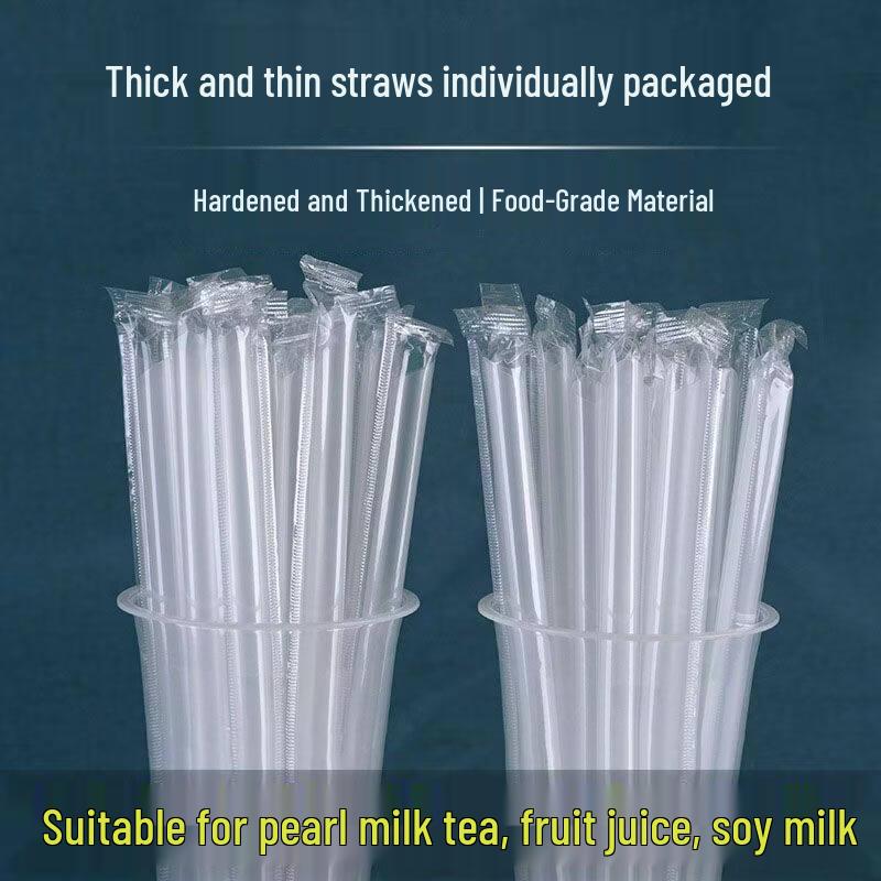 ZISIZ Individually Wrapped Thick Plastic Straws