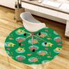 1pc Mr. Men and Little Miss characters on green . Round carpet, Made of Polyester,Perfect for Decorating Office Chairs, Living Rooms fplt122