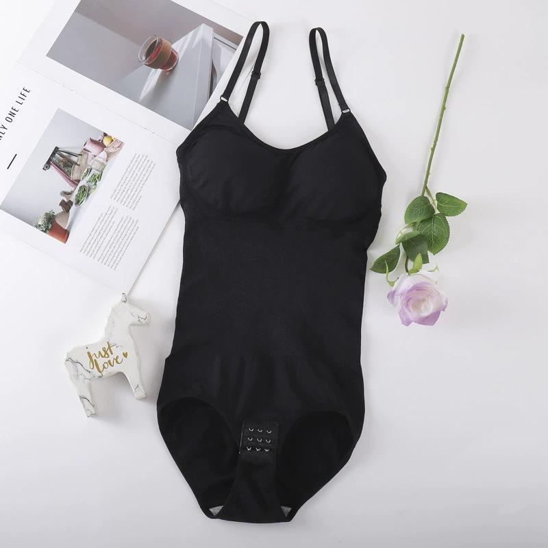 Seamless Bodysuit with Built-in Pads for Tummy Control and Butt Lift Triangle Cut-Out Thong Strapless Tank Top Underwear