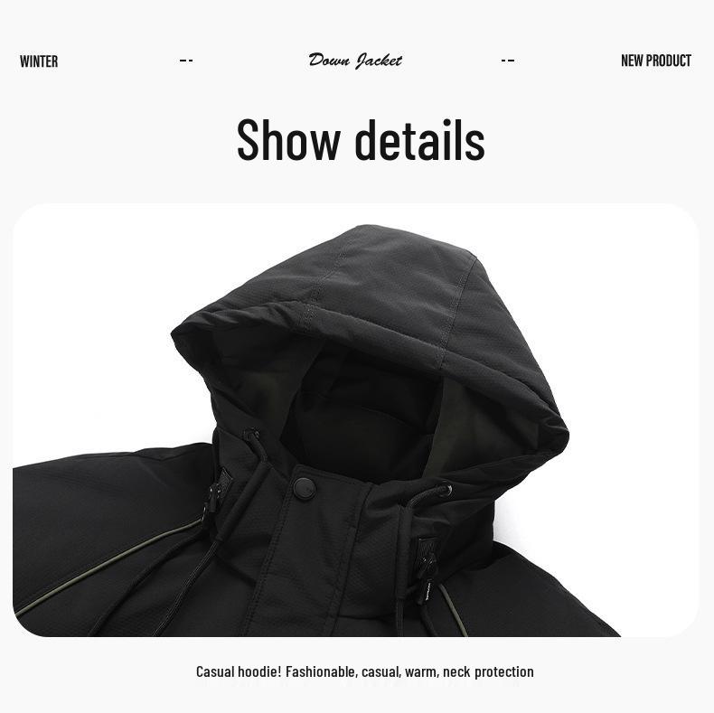 Men's High-Quality Cold-Proof Down Workwear Jacket - Convertible American Outdoor Design