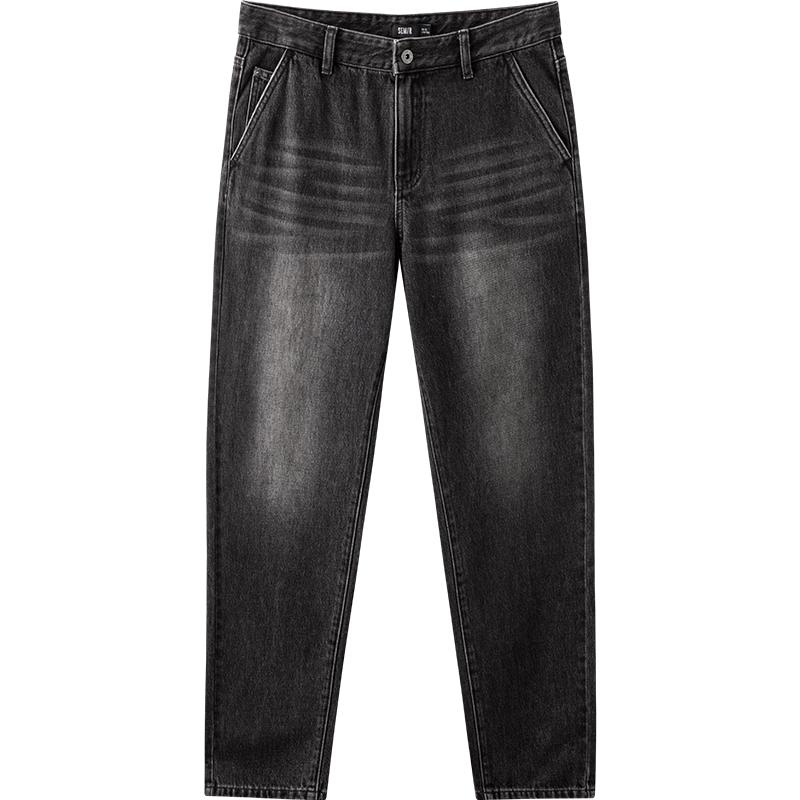Semir Men's Pure Cotton Vintage Washed Tapered Jeans