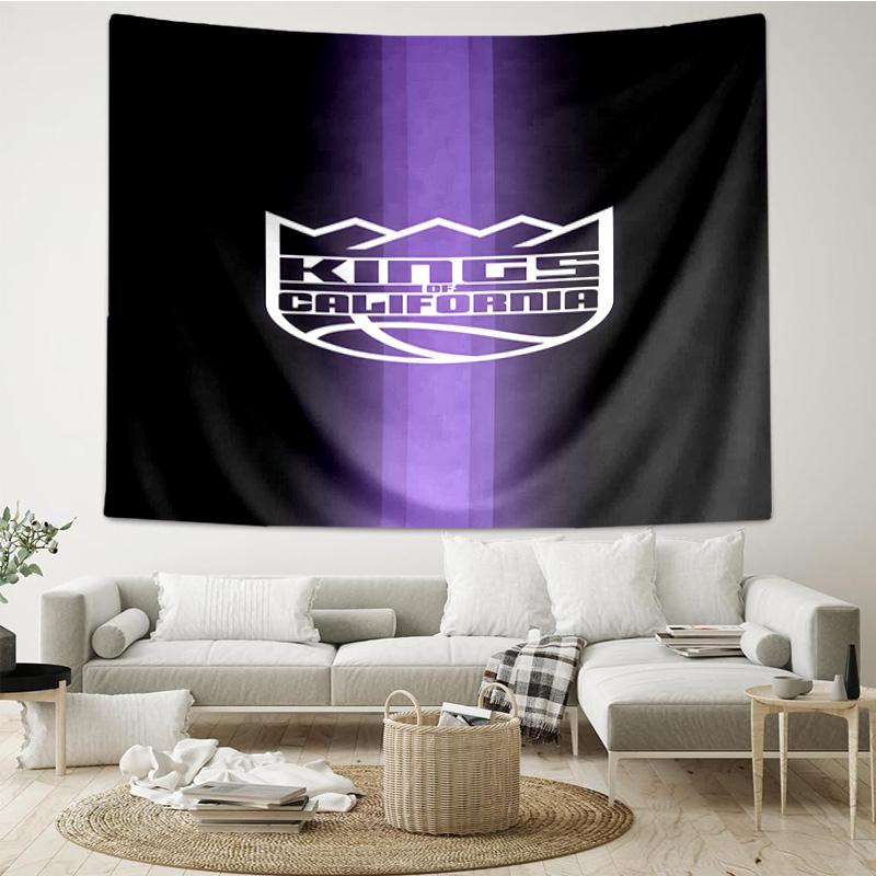 Kings Basketball Team Logo Schnelltrocknendes Wandteppich zum Aufhängen für Schlafzimmer, Wohnzimmer, Spielzimmer, Dekorations-Kunstzimmer Wandteppich Feiertags- und Geburtstagsgeschenke