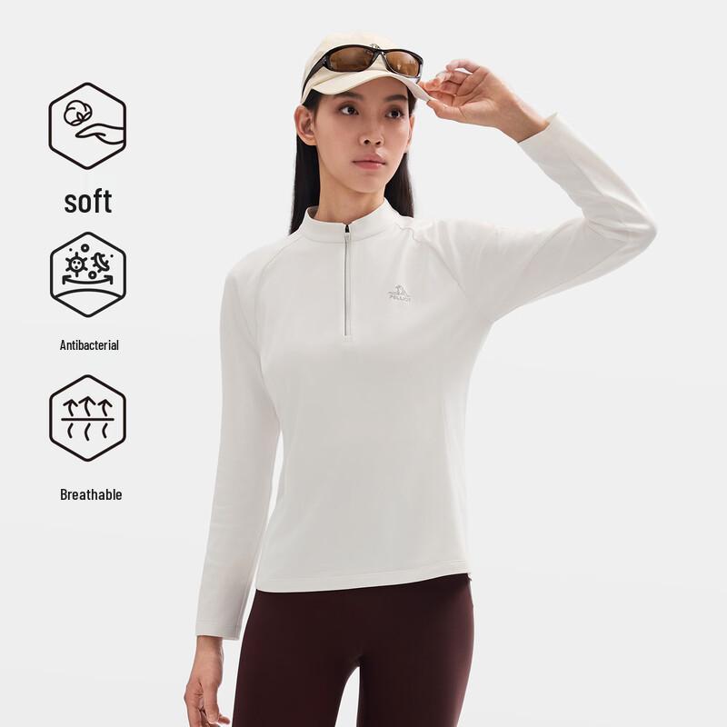 PELLIOT Women's Stand-Up Collar Long Sleeve Quick-Dry T-Shirt