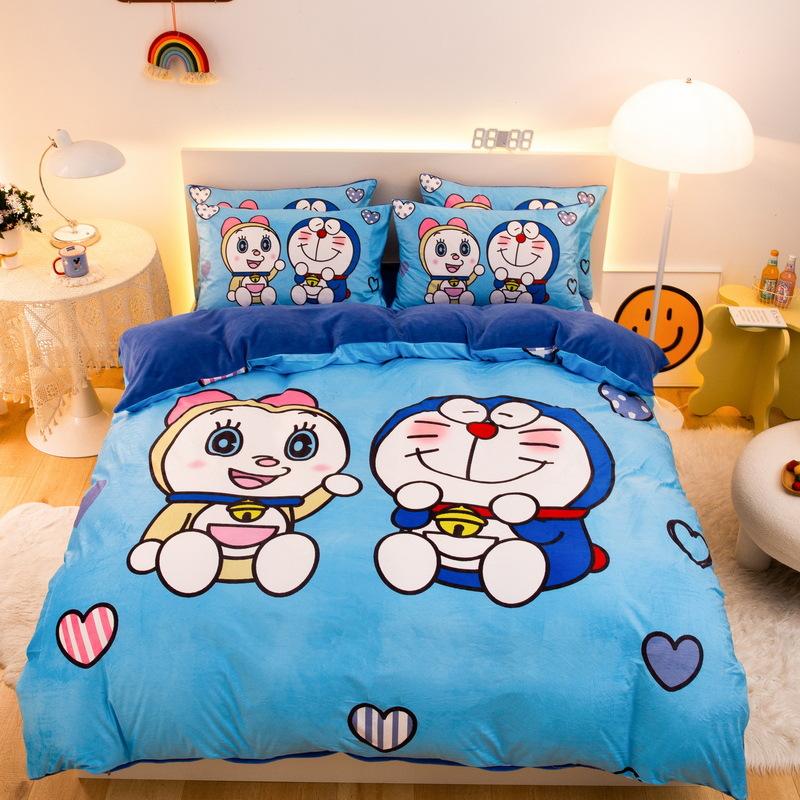 Bettwäsche-Set „Crayon Shin-Chan“ für Jungen und Mädchen, Kissenbezug, 2-3-teilig, Größe S; Doraemon Bettbezug, Geschenk für Erwachsene und Kinder, Einzel-, Doppelbett- und Großformat