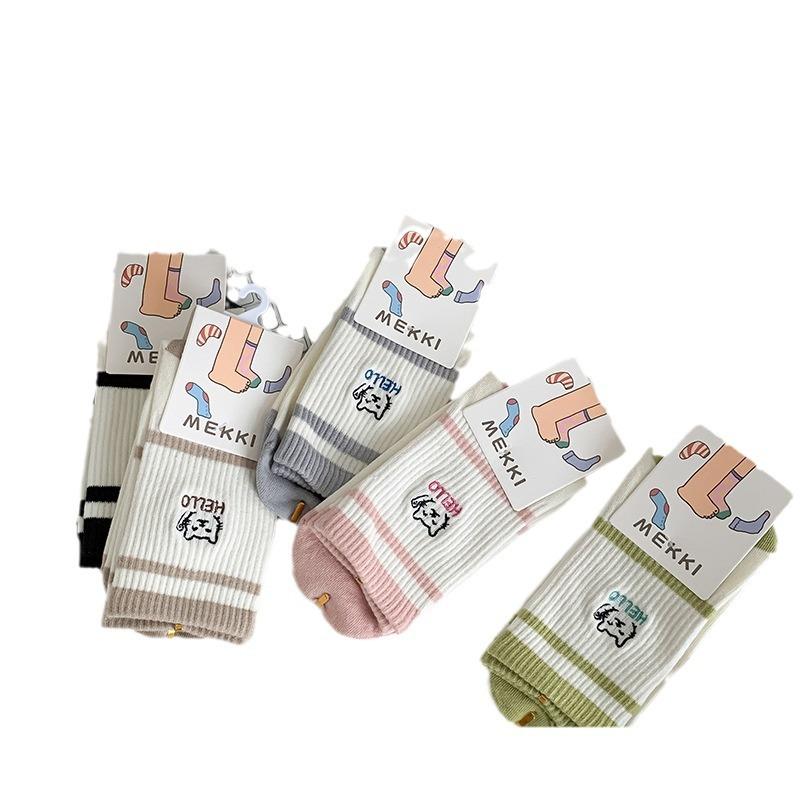Socks Women'S Dongdaemun Embroidered Cotton Socks Medium Tube Socks Women'S Socks Pure Cotton Stockings
