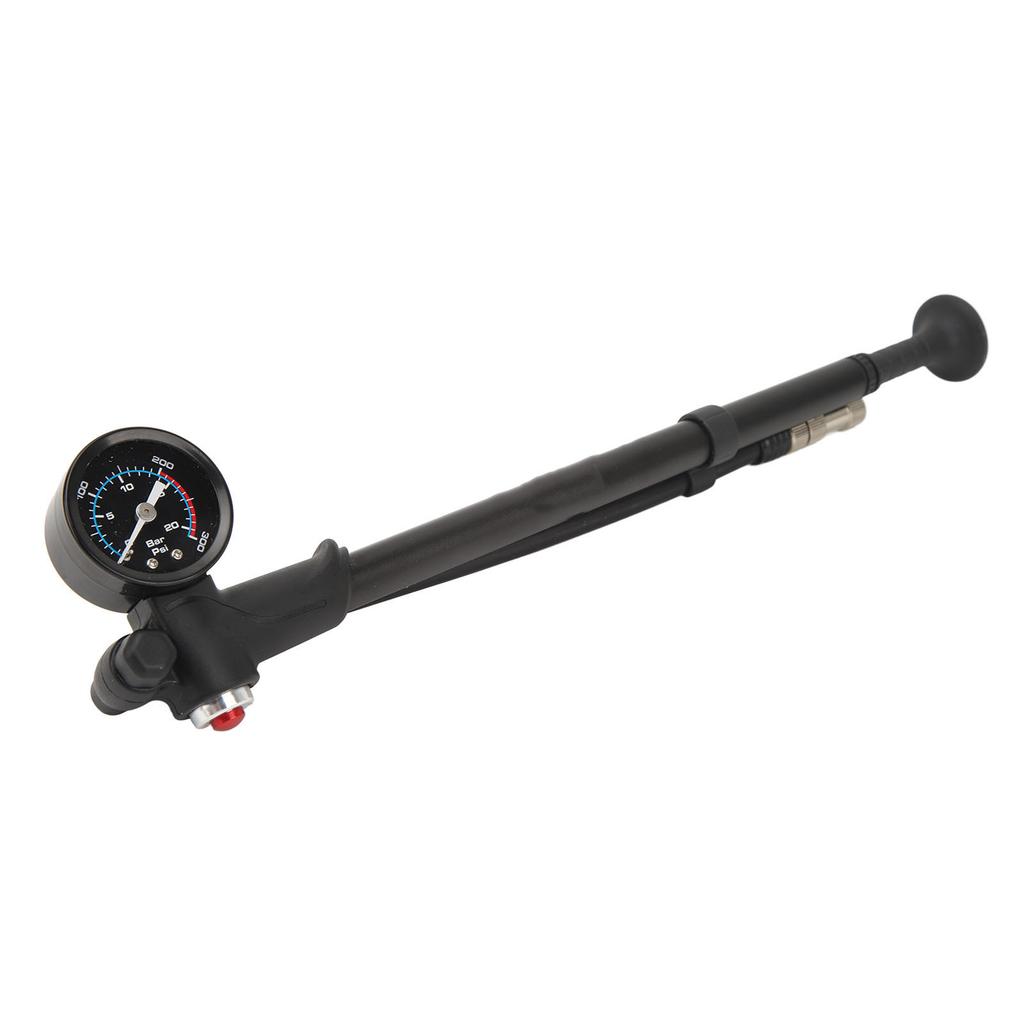 Bike Pump Portable Aluminum Alloy Bike Pump with Air Pressure Gauge for Pneumatic Shock Absorbers Front Forks