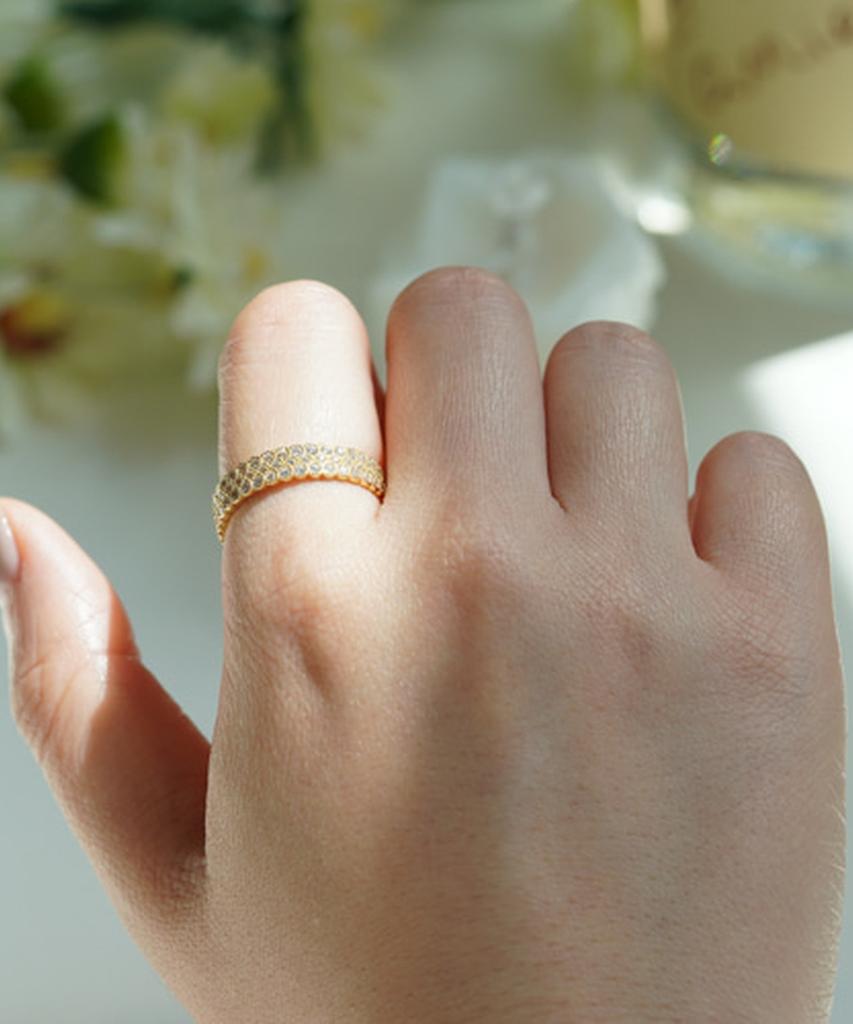 Alleun Silver 925 Thumb Layered Cubic Bold 3-Tier Ring