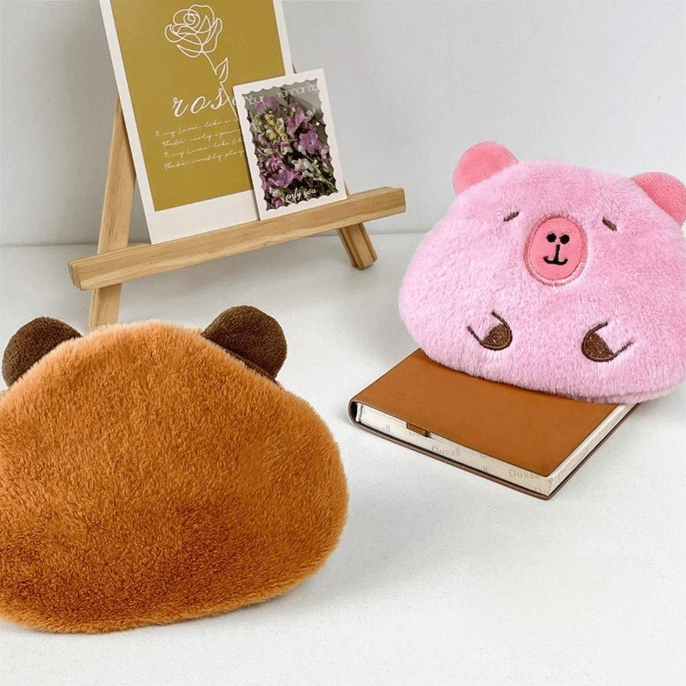 Soft Capybara Coin Purse Cartoon Guinea Pig Bag Pendant Fashion Plush Doll Keychain  Backpack Decor