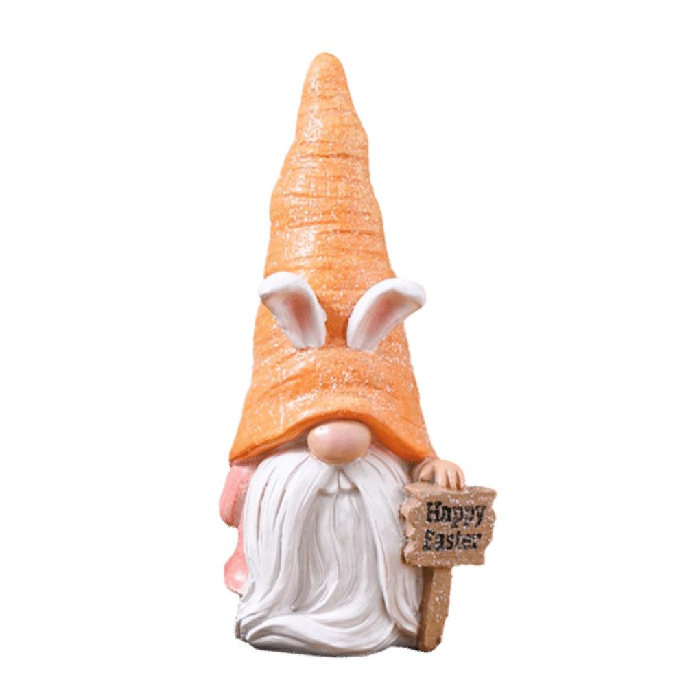 Easter Decor Easter Egg Rabbit Figurine Resin Material Easter Party Bunny Ear Gnome Ornament Bunny Ears Party Supplies