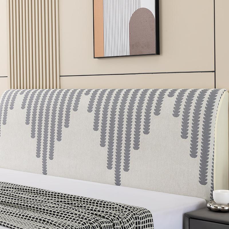 Full-Coverage Headboard Cover Nordic Style Chenille Removable Washable Anti-Collision All-Season Universal Soft Headboard Cover