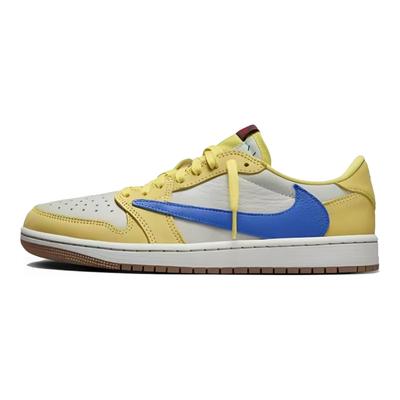 Travis Scott X Air Jordan 1 Vintage Basketbalové boty Unisex Nízké Žluté DZ4137-700(Tým1698-)