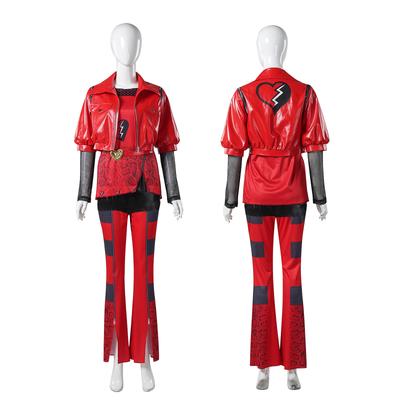 Halloween Red Cosplay Costume Descendants Queen Of Hearts' Daughter Red Uniform Set The Rise Of Red Princess Full Outfits