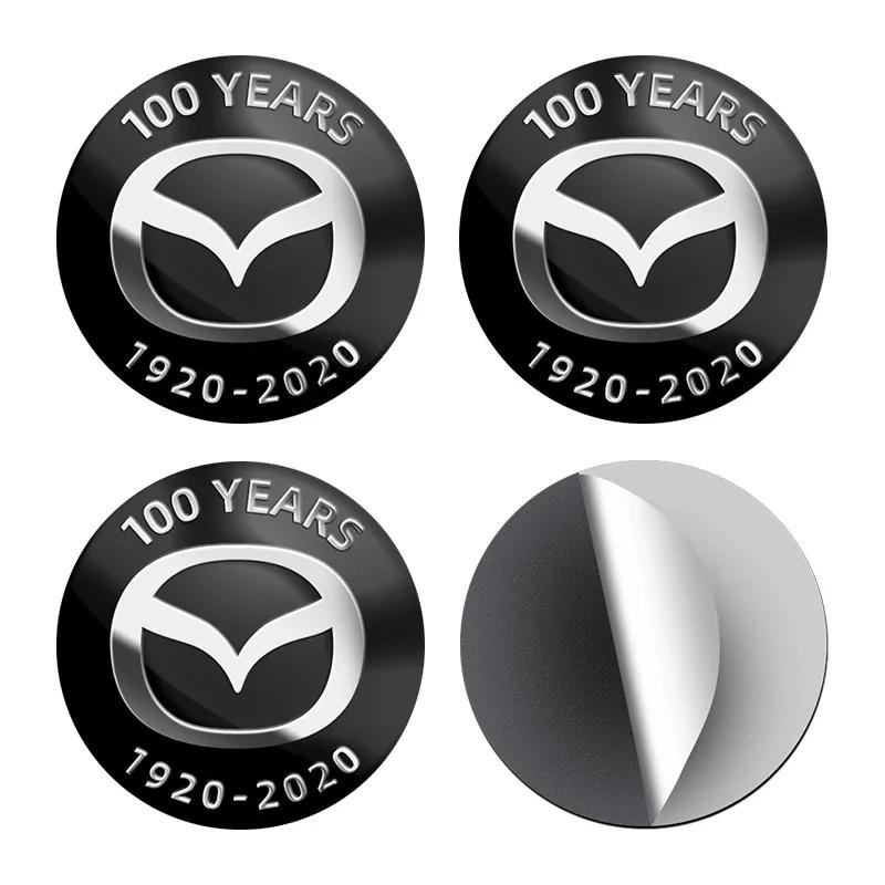 

4X Car Wheel Center Hub Cap Badge Emblem Decal Wheel Sticker For Mazda 2 3 5 6 M5 Ms CX-4 CX-5 CX6 M3 M6 MX3 MX5 Car Accessories