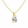 Gold Pear Cut Moissanite Diamond Necklaces for Women Solitaire Pendant Wedding Jewelry Certified