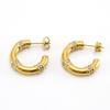 18K Geometric Retro Style Stud Earrings with Stainless Steel Diamond-Set Design for Women