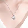 S925 Sterling Silver Pendant Simple Four-Leaf Clover Rhinestone-Encrusted Jewelry Korean Jewelry
