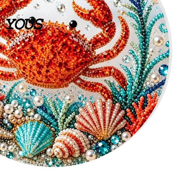 Transparent Sea Animal Pendants Ocean Theme Pearl Art Hanging Ornament, 2D Flat Acrylic Coastal Unique Gifts for Lovers Life Suncatcher, Beaded