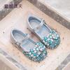 Size 26-37 Princess Shoes Girls Elsa Shoes 2025 New Children's Small Leather Shoes Women's Treasure Crystal Single Shoes Soft Sole