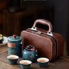 Portable Stainless Steel Travel Tea Set Japanese Gongfu Fast Brew Cup Easy Clean Tea Ware for Camping Business Gift Set