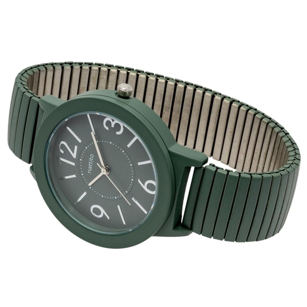 Fieldwork Women's Analog Watch with Metal Band and Bellows, Stainless Steel, Single Color, Soft Jars, Khaki, JN040-4