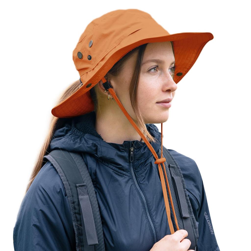 Safari Ponytail Adventure UV Sun Wide Chin Mountain Military Autumn [TOP-EX] Women's Hat, Compatible, Mesh, Hat, Foldable, Stylish, Protection, Hat,