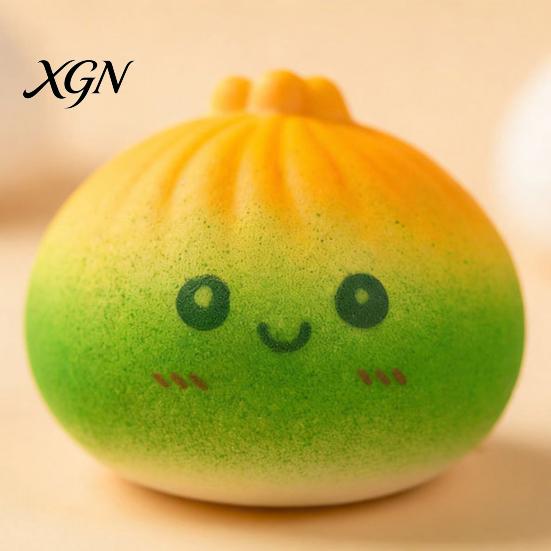 Simulated Bun Shape Toy Gradient Cartoon Steamed Slow Rebound Stretchy Dumpling Stress Relief Gadget Squeeze Portable Smiling Hand Exercise