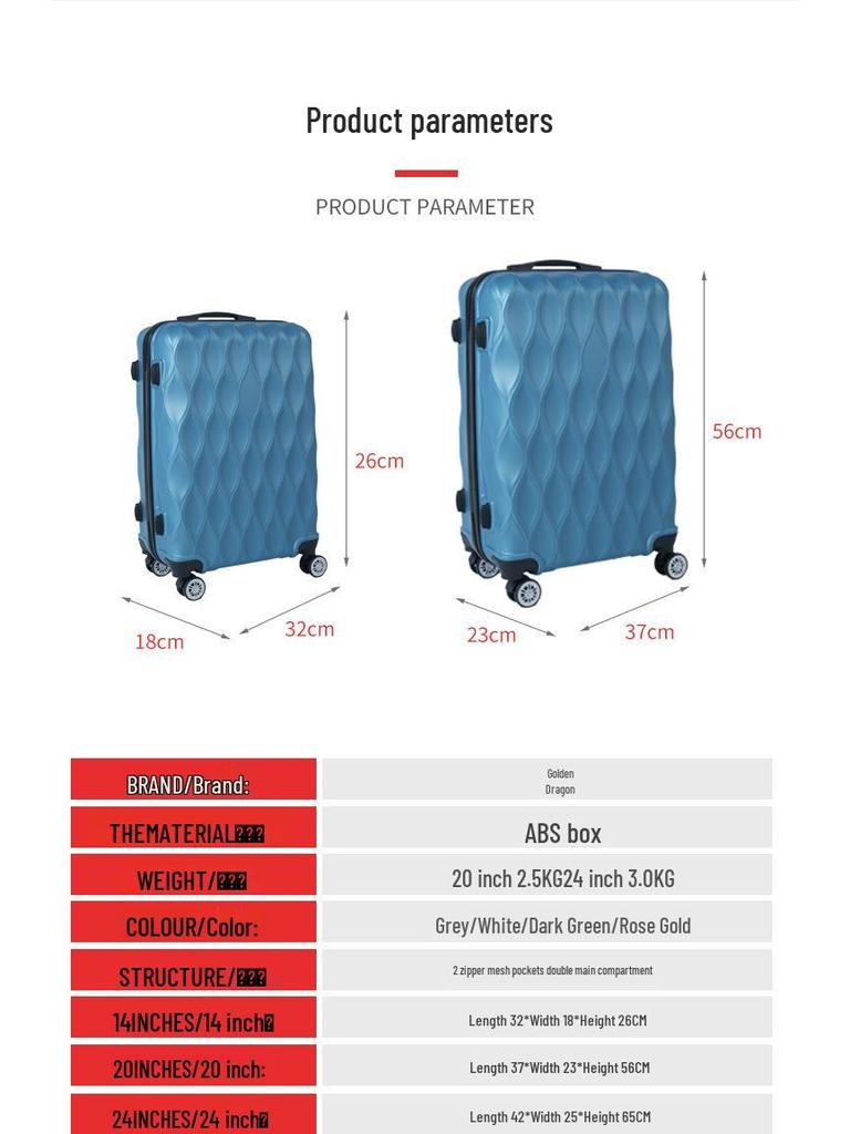 Universal Trolley Case Set: 28"/24"/20"/12" ABS Luggage with Wheels
