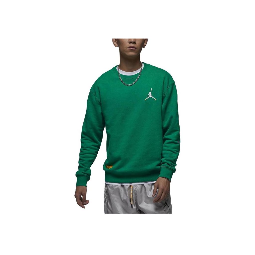 Jordan Solid Logo Pullover Sweatshirt Men Tops Green FB7658-365