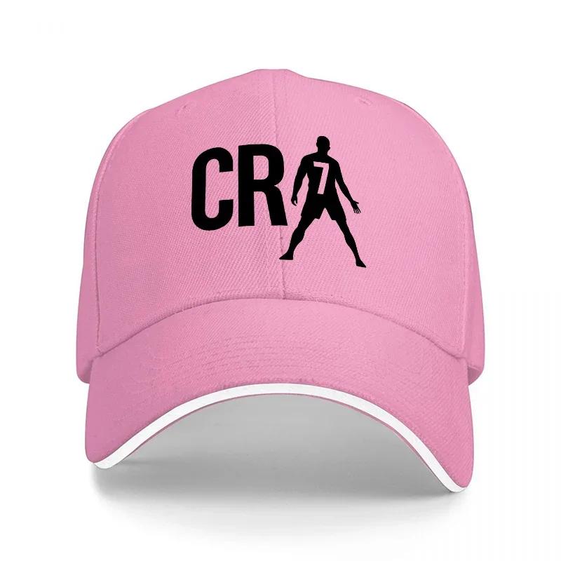 CR Fußballspieler Logo Schwarze Baseballkappe Unisex Verstellbare Sportkappe Mode Streetwear Accessoire für Fans und Athleten
