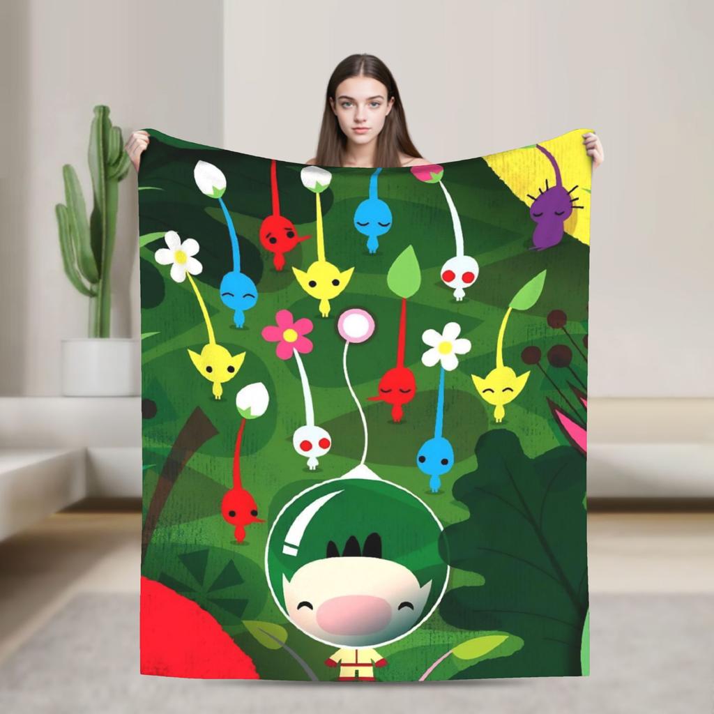 Pikmin Game Blanket  Super Soft Fluffy Plush Throw Blanket For Couch Bed Airplane Travel Flannel Bedspread Bed Cover