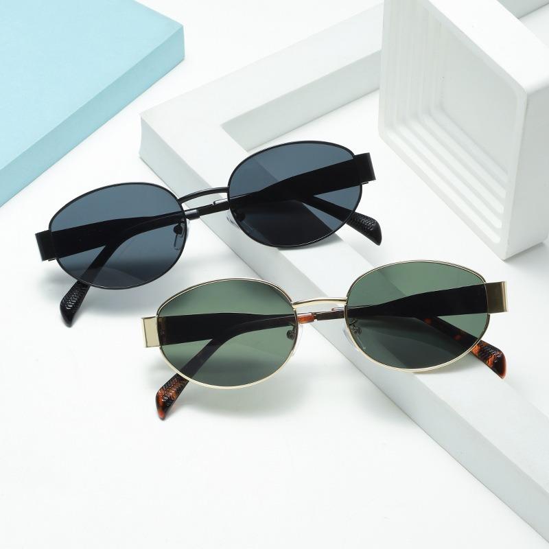 

2pcs Unisex Vintage Oval Metal Glasses, for Daily & Commute