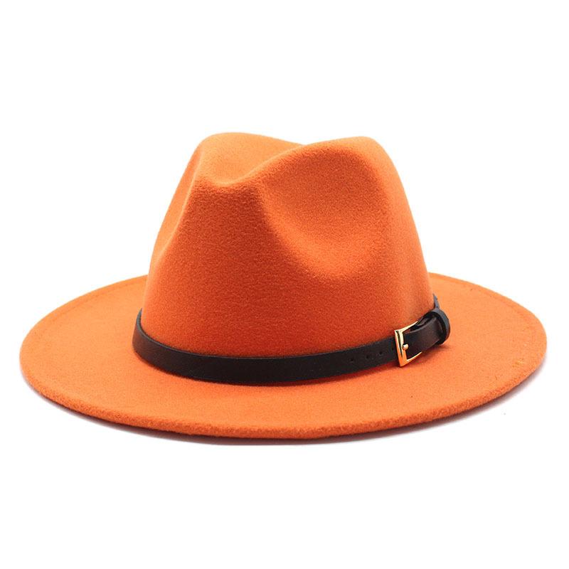 Hat Men'S And Women'S Jazz Hat Quarterly British Retro Belt White Top Hat Woolen Gentleman'S Hat